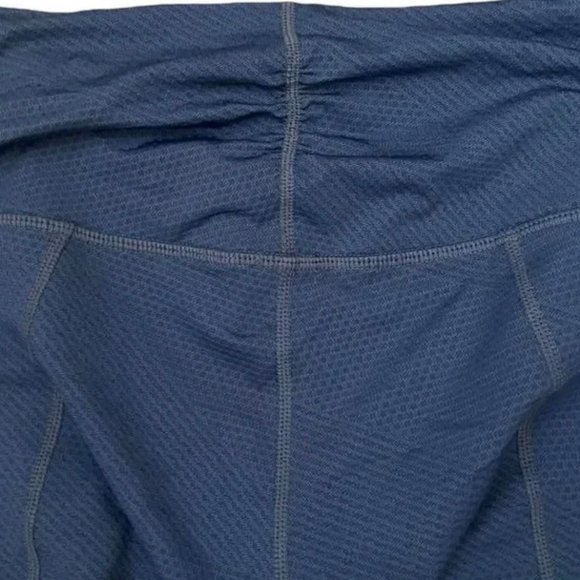 Prana Womens Size Small Ruched Textured Leggings Blue Yoga Athleisure Capri - Picture 4 of 5